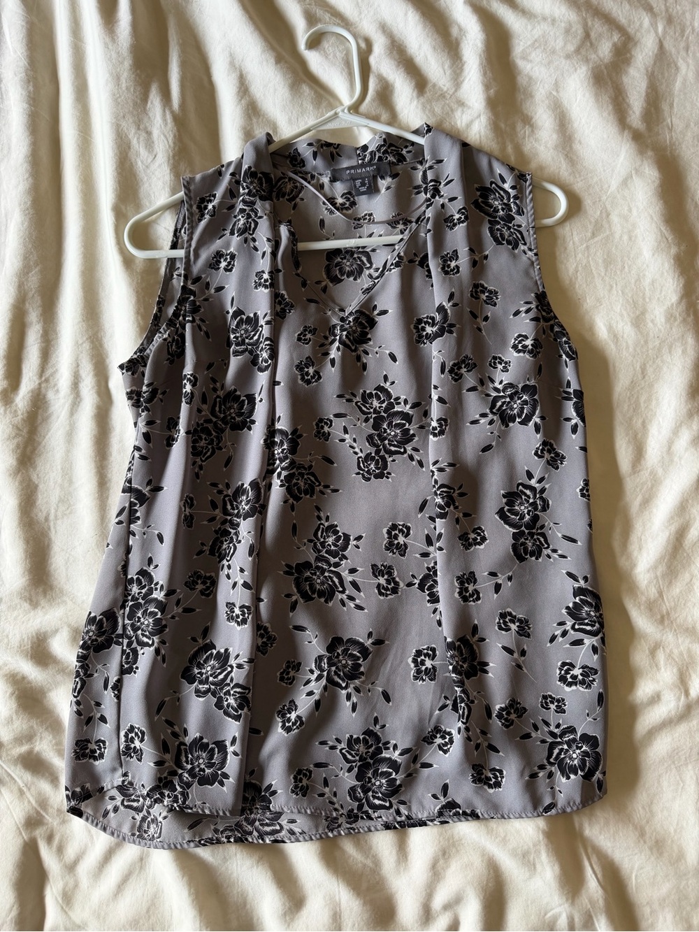 Gray and Black Floral Tank